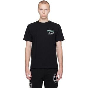 BAPE Men's Black WGM Ape Head Short Sleeves Rib Knit Crewneck T-Shirt Size M